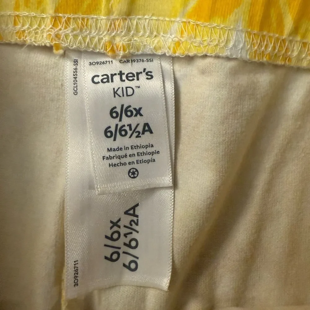 Kids Yellow Floral Capri leggings